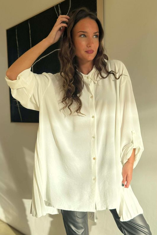 Suki Pleat Back Blouse White -